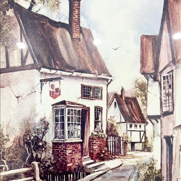 Cottage Core Fall Print of Cobblestone Streets - Picture 4 of 8